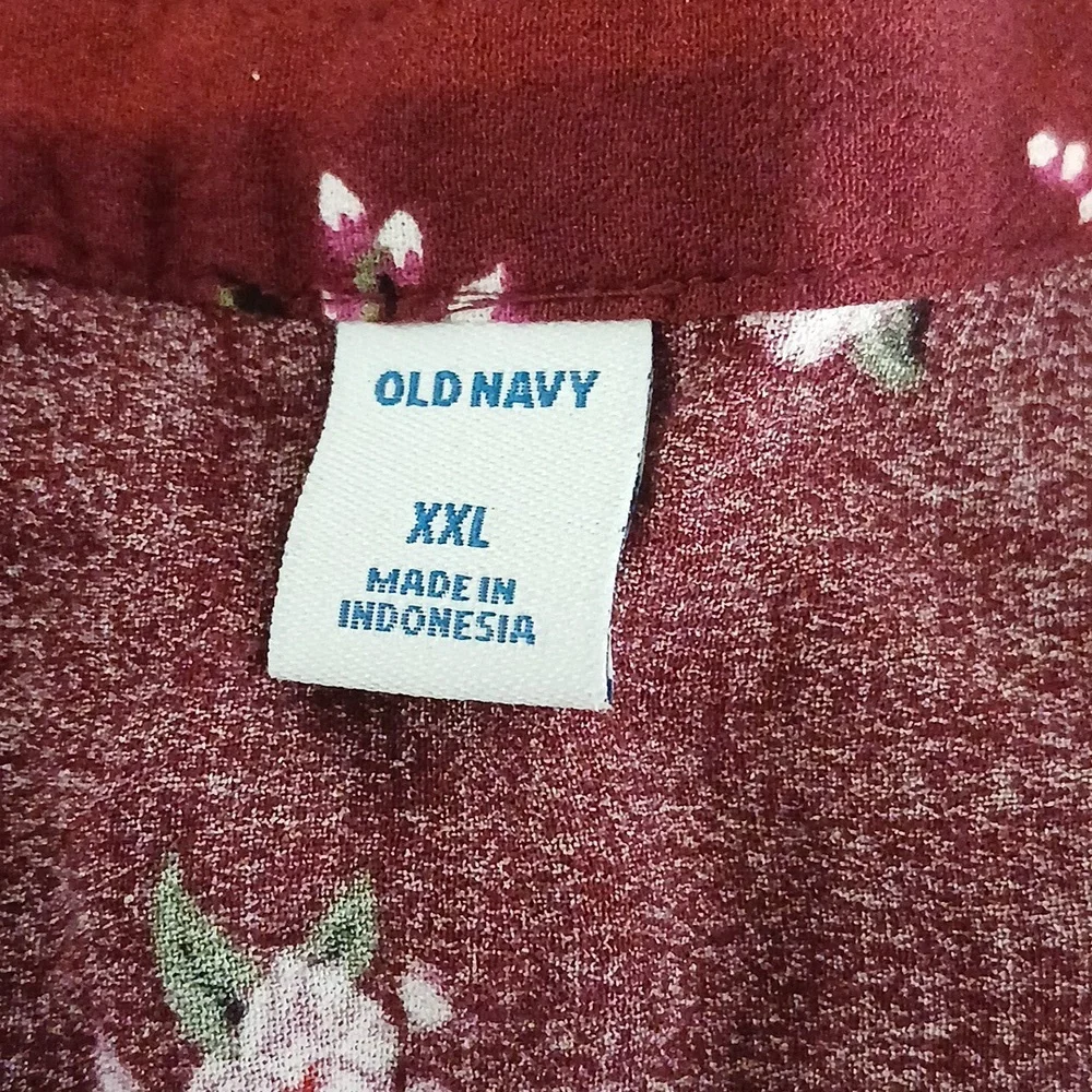 Old Navy Womens Plus Size Burgundy Floral Midi Dress Size XXL - Picture 6 of 6